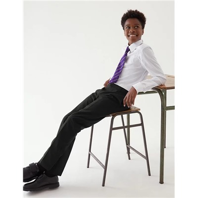2pk Boys' Slim Leg School Trousers (2-18 Yrs)