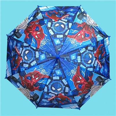 Зонт-трость для мальчика с мультгероями полуавтомат Арт 1004/3