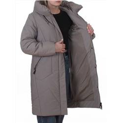 A618 GRAY/BEIGE Пальто зимнее женское (верблюжья шерсть, 120 гр. холлофайбер)
