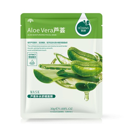 Тканевая маска для лица увлажняющая с алоэ вера HCHANA, 30 гр