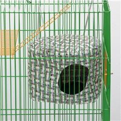 Подвесной дом для грызунов круглый, мебельная ткань, флис, 20×15 см, микс цветов