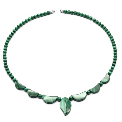 Колье из малахита натурального, 47см