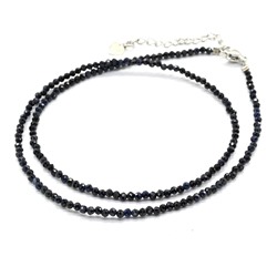 Чокер из сапфира шарик граненый 2мм, 42см