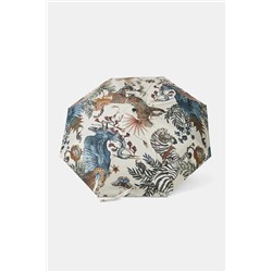 Parasol z motywem roślinnym i zwierzęcym kolor beżowy