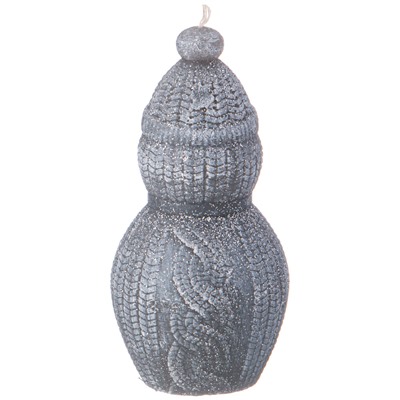 СВЕЧА BRONCO ФИГУРНАЯ "СНЕГОВИК" СЕРАЯ С БЛЕСКОМ 9*5,5 СМ