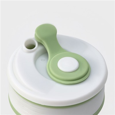 Стакан складной с крышкой Доляна «С собой», 350 мл, 8.5×14 см, цвет фисташковый