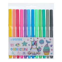 УЦЕНКА Фломастеры 12 цветов deVENTE Pastel, вентилируемый колпачок, линия 4.6 мм