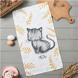 Полотенце кухонные Доляна "Meow" 35х60 см, 100% хл, 160г/м2