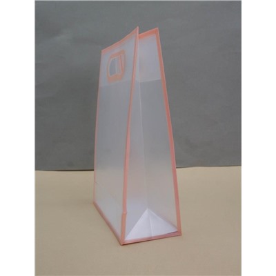 Пакет подарочный (M) "Frame transparent", pink (26*18*8)