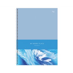 Тетрадь 80л., А4 клетка на гребне BG "Blue art", глянцевая ламинация, твердая обложка