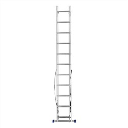 Лестница, 2 х 11 ступеней, алюминиевая, двухсекционная, Сибртех