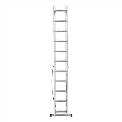 Лестница, 2 х 11 ступеней, алюминиевая, двухсекционная, Сибртех