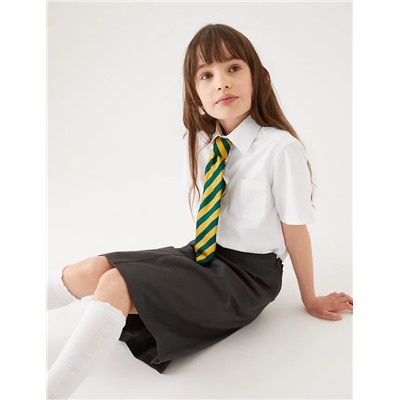 2pk Girls’ Pure Cotton School Shirts (2-18 Yrs)