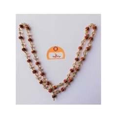 Цепочка из Рудракши и Кварца (54 шарика), Rudraksha Sphatik Mala Chain, произв. Kalyan Puja