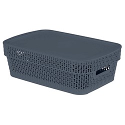 Корзина для хранения Keeplex Ajur с крышкой 3 л, 28,1×18,5×8,9 см KL411111026 космический серый