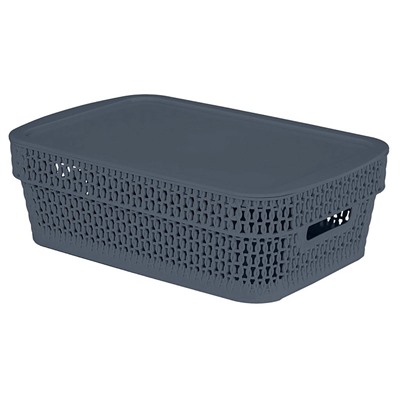 Корзина для хранения Keeplex Ajur с крышкой 3 л, 28,1×18,5×8,9 см KL411111026 космический серый