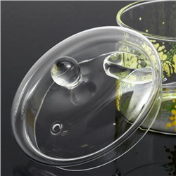 Кастрюля из жаропрочного стекла «Мимоза», 1300 мл