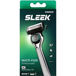 Станок для бритья DORCO SLEEK (+ 2 кассеты), система с 6 лезвиями, триммером и Технологией Multi-Flex, SXF 2002