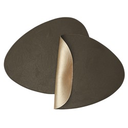 Набор из 2-х двухсторонних сервировочных салфеток Drop, 33х41 см, коричневый/карамельный