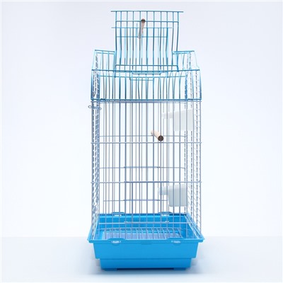 Клетка для птиц Bd-3/1o, раскрывающаяся крыша, 47,5 х 37 х 70 см, (фасовка 6 шт) голубая