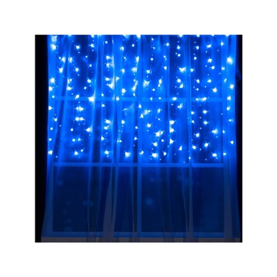 Гирлянда «Занавес» 1.5 × 1 м, IP20, прозрачная нить, 180 LED, свечение синее, 8 режимов, 220 В