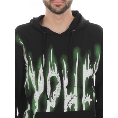2627/7350 BLACK/GREEN Костюм спортивный мужской (75% хлопок, 20% полиэстер, 5% спандекс)