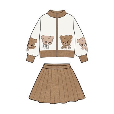 Комплект для девочки: кардиган, юбка