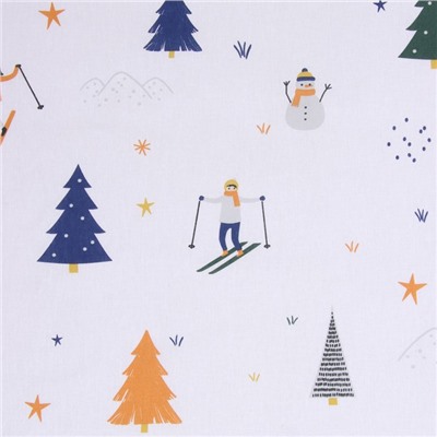 Комплект постельного белья "Этель" 1,5 сп Happy skiers 143х215 см, 150х214 см, 50х70 см -1 штука, 100 % хлопок, бязь