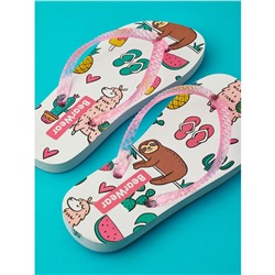 Сланцы «Ленивец и лама» детские