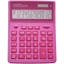 Калькулятор настольный Citizen SDC444XRPKE,12 разрядов, двойное питание, 155×204×33 мм, розовый