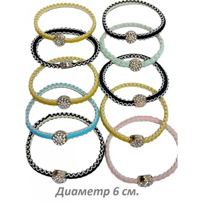 Резинка эластичная жгут волна с украшением Арт 66 10 шт