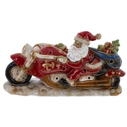 GAEM Фигурка декоративная c подсветкой "Дед Мороз на мотоцикле" (LR44x3), L30 W8,5 H16 см