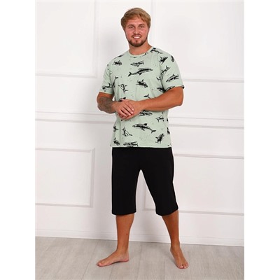 Пижама мужская Рипстер / зеленый