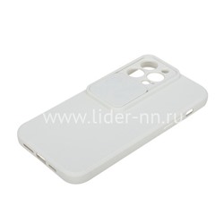 Задняя панель для  iPhone 13 Pro Max 6.7" Силикон матовый (защита камеры) белая