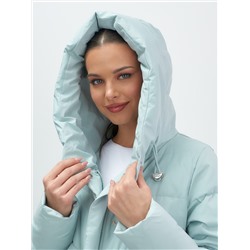 Куртка женская демисезонная с капюшоном бирюзового цвета 1139Br