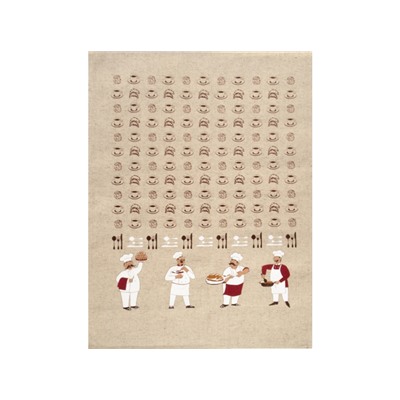 22С145-ШР+К/п.р/фкор Комплект полотенец из 3 шт 45*60 "Поварята new-3" рис. 384