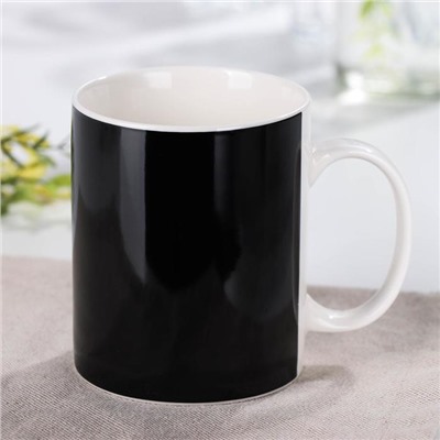 Кружка Доляна «Львинная сила», 320 мл, фарфор, чёрная