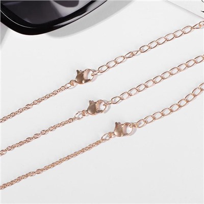 Кулоны парные на цепочке «Три сестры», 45 см, цвет золото