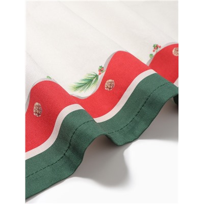 Дорожка на стол новогодняя Этель «Рождественский венок» 40×147 ± 5 см, 100% хлопок, саржа 190 г/м²