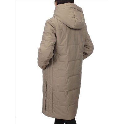 1120 DARK BEIGE Пальто зимнее облегченное женское (холлофайбер 150 гр.)