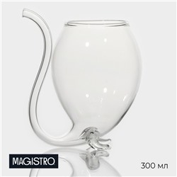 Бокал для вина Magistro «Пантера», 300 мл, 10.5×8.5×12.5 см, стекло, с трубочкой, прозрачный