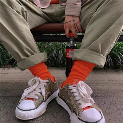 Demi-season colored fluorescence cotton socks for men and women