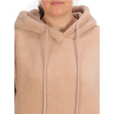 110 BEIGE Худи женское Тедди на флисе