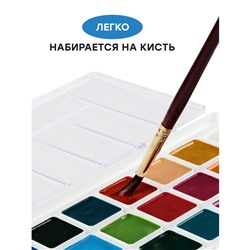 Акварель Гамма "Классическая", медовая, 24 цвета, без кисти, пластик. упак., европодвес NEW