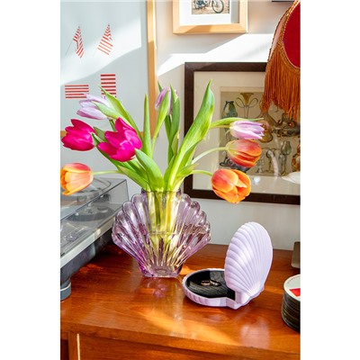 Ваза для цветов Seashell, 18,5 см, лиловая