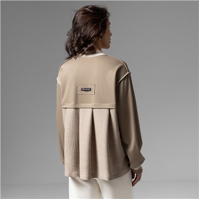 Свитшот с акцентными швами, Успех в руках (бежевый)