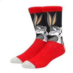 29101 Луни Тюнз шоу | Носки "Bugs Bunny — счастливый кролик", р-р 40-44 (черный/красный)