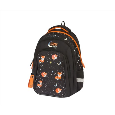 Рюкзак Berlingo Comfort "Starry fox" 38*27*18см, 3 отделения, 3 кармана, эргономичная спинка
