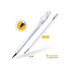 Ручка гелевая цветная Crown HJR-500P, чернила пастель белая, узел 0.8 мм