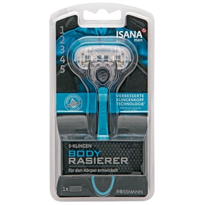 ISANA men Bodyrasierer Бритва для тела для мужчин со смазочной полоской 1 шт.